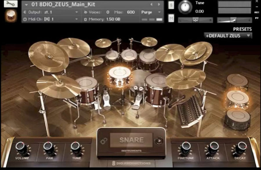 8Dio Advanced Drum Series Zeus Kit